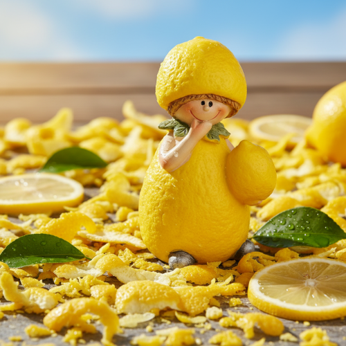 tételeket Citromos Gyermekfigurák, Aranyos Asztaldísz Nyárra Vintage Stílusban, Nappaliba és Erkélyre, 9cm, 3 Darab