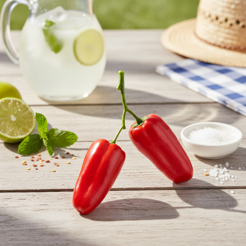 tételeket Mesterséges pirospaprika ágon zöldségdísz L8cm