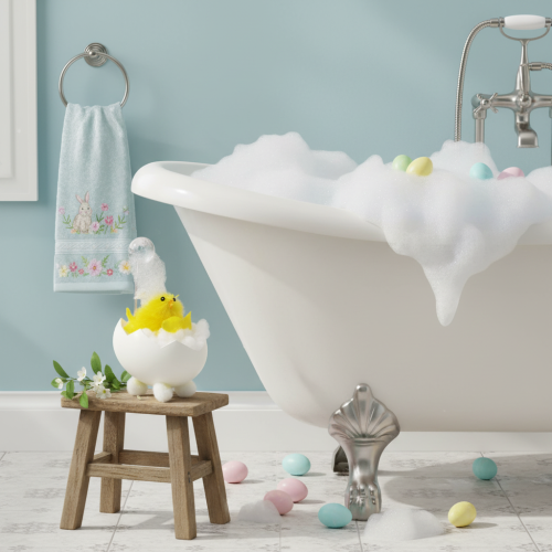 tételeket Húsvéti csibe dekoráció, zsenília csibe a kádban, sárga, 9cm