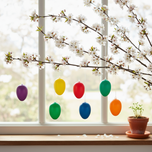 tételeket Húsvéti tojásdíszek tavaszi dekorációhoz, otthonra vagy kertbe. Színes dekorációs elemek, 6 cm, 24 darab.