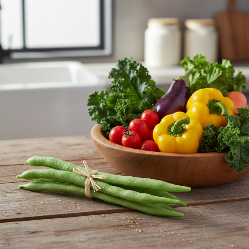 tételeket Dekoratív Babok, Mesterséges Zöldségek, Zöld, Valódi Tapintású, 17cm, 6 Darab