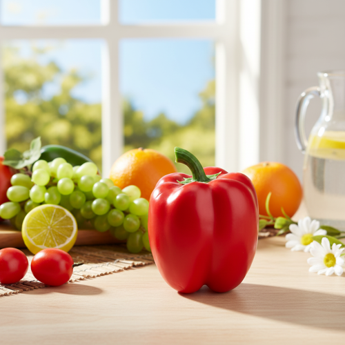 tételeket Dekoratív növényi paprika piros élelmiszer-bábu H10cm