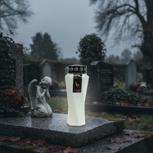 tételeket Sír könnyű műanyag csavart fehér Ø11cm H25cm