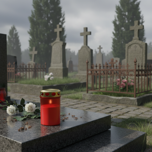 tételeket Sír világos hengeres piros Ø6cm H10cm 12 db