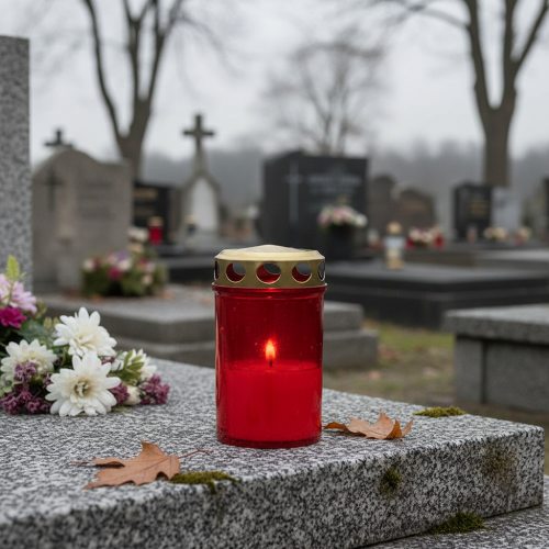 tételeket Sír világos hengeres piros Ø6cm H10cm 12 db