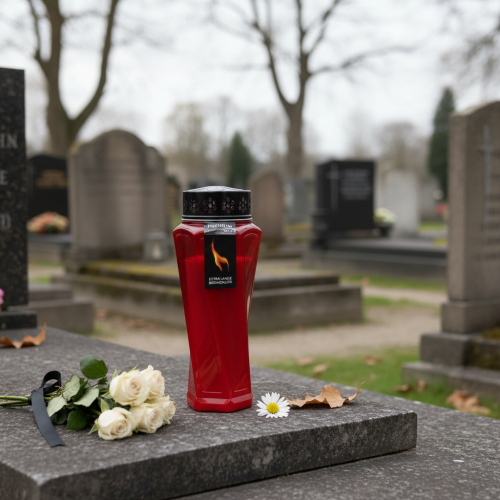 tételeket Sírlámpa Műanyag forgatható Piros Ø11cm H25cm