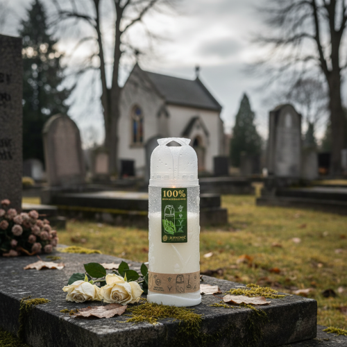 tételeket Grave gyertya fehér heti égő ICP komposztálható, 24 cm-es