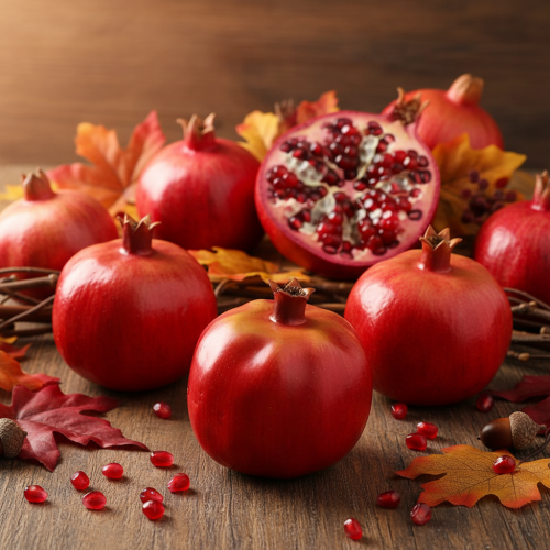 tételeket Gránátalma díszgyümölcs műpiros ablakdísz 10,5cm