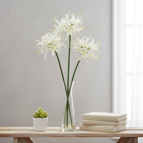 tételeket Nerine Guernsey Liliom Művirág Fehér Sárga Ø15cm L65cm
