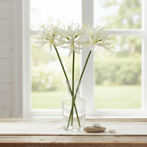 tételeket Nerine Guernsey Liliom Művirág Fehér Sárga Ø15cm L65cm