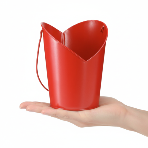 tételeket Fém virágtartó szív dekoráció füllel Piros Ø12cm M15/9cm