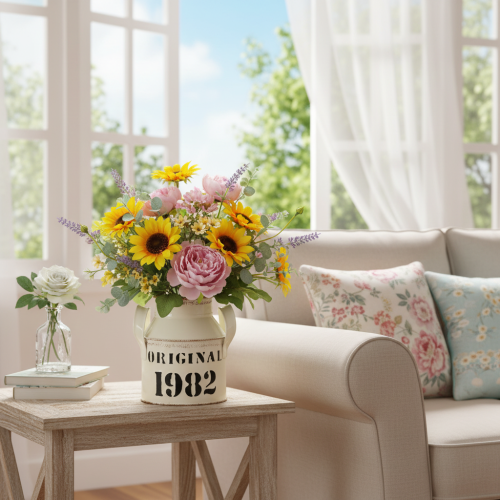 tételeket Fém díszes kancsó “Original 1982” Krém rozsdabarna M13cm 2db