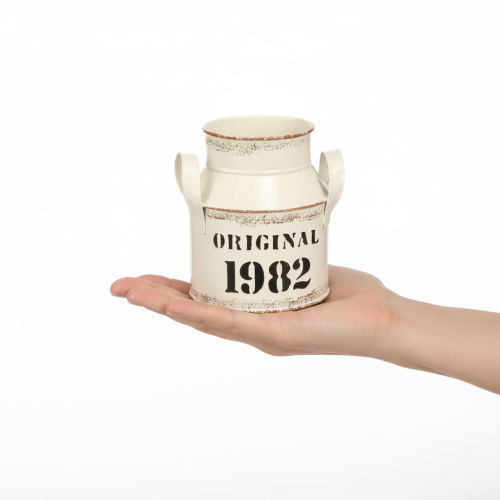 tételeket Fém díszes kancsó “Original 1982” Krém rozsdabarna M16cm 2db