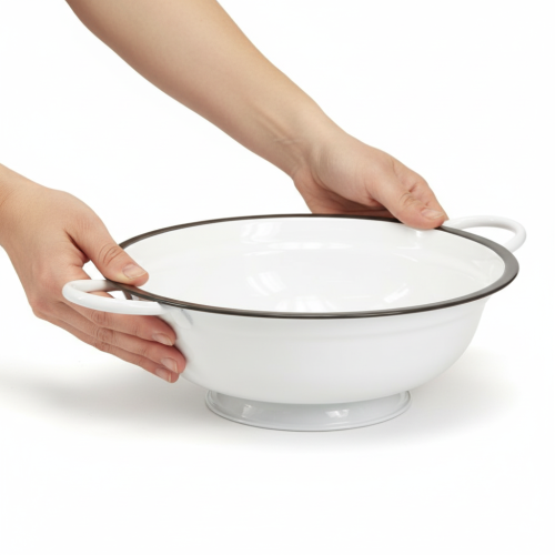 tételeket Dekoratív fémtál fehér és fekete vintage stílusban, Ø20,5 cm, 3 darab