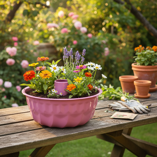 tételeket Fém dísztál, sütőforma, Bundt tortaforma, rózsaszín, Ø23cm, M12cm