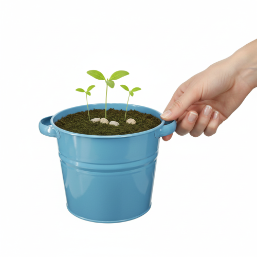 tételeket Dekoratív fém virágcserép/ültető kék színben, 31cm x 26cm x 21.5cm