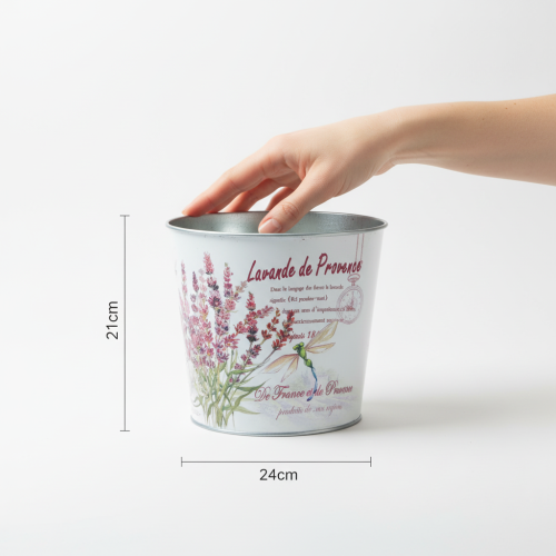 tételeket Fém virágtartó, virágcserép, levendula, Ø24cm M21cm