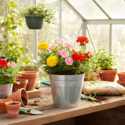 tételeket Fém virágcserép fülekkel, díszvödör, Ø16cm M15cm