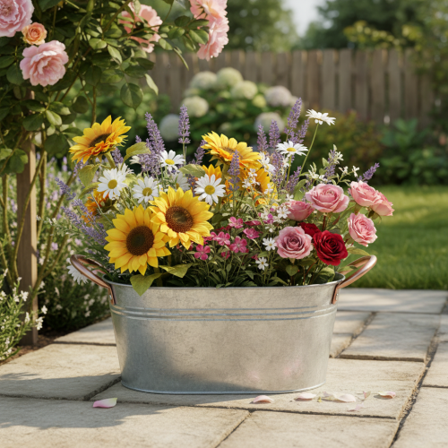 tételeket Virágtál fülekkel, dísztál, fém, 17,5×12×9cm