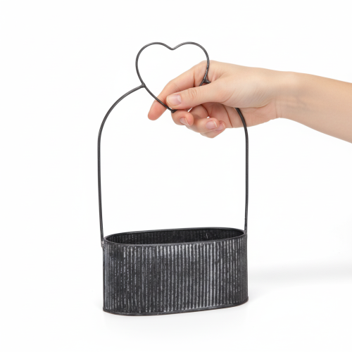 tételeket Dekoratív ovális fémtál szívvel, fekete, 20/16 cm, 2 db-os szett