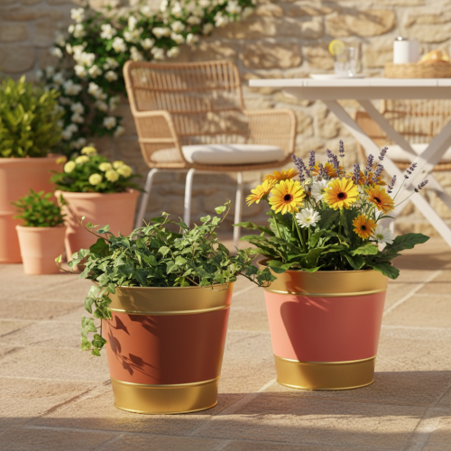 tételeket Fém kaspó/virágcserép/ültető, Ø26cm M22cm, 4 darab