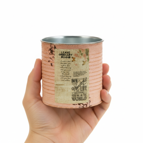 tételeket Virágcserép díszdoboz lazac fém nyári dekoráció Ø11cm M10.5cm