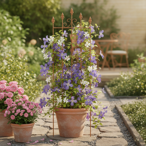 tételeket Szív mintás rácsos ág, romantikus stílusú mászóeszköz kerti ösvényekre vagy teraszokra, 101 cm
