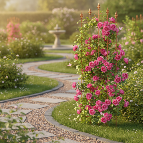 tételeket Szív mintás rácsos ág, romantikus stílusú mászóeszköz kerti ösvényekre vagy teraszokra, 101 cm