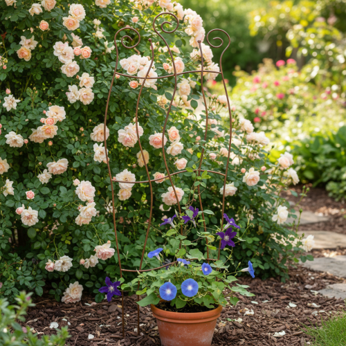 tételeket Ívelt fém kerti rács kúszónövényekhez, 110 cm