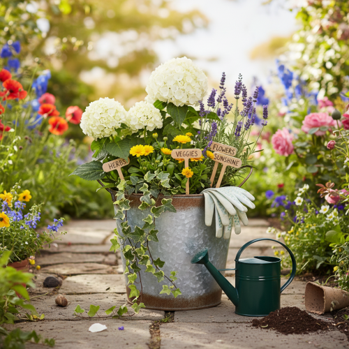 tételeket Fém virágtartó, virágtál, kaspó fülekkel, ezüst, rozsdabarna felület, Ø18cm MA20cm