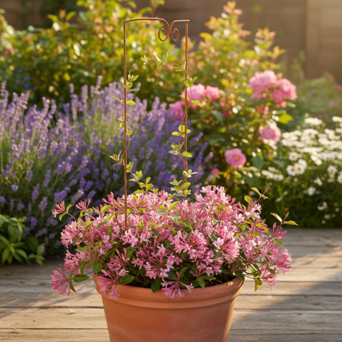 tételeket Rácsos, kúszónövény, ívelt díszítőelem virágágyásokhoz és növénycserepekhez, 75 cm
