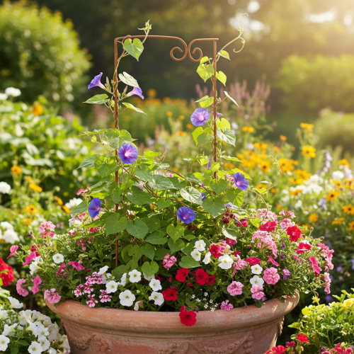 tételeket Rácsos, kúszónövény, ívelt díszítőelem virágágyásokhoz és növénycserepekhez, 75 cm