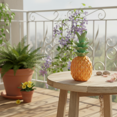 tételeket Dekoratív ananász kerámia dekoráció, vegyes színek, 17 cm, 3 darab