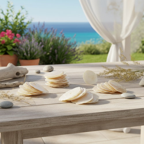 tételeket Capiz kagylószeletek természetes arany kagylókban, 60 darab