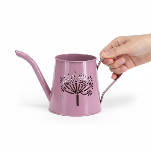 Fém díszes öntözőkanna, rózsaszín pitypang mintával, 12 cm, 2 darab | Floristik24.hu