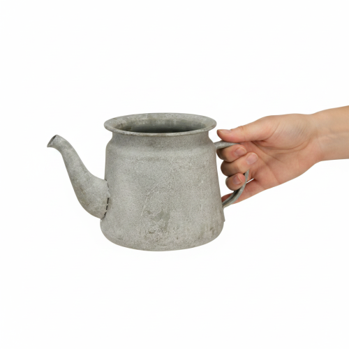 Dekoratív fém teáskanna, vintage stílusú, szürke, 24×14×14cm, retró shabby chic stílus | Floristik24.hu