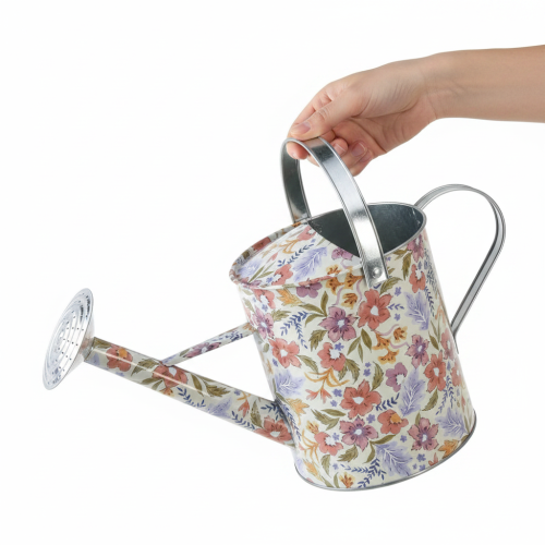 Dekoratív fém öntözőkanna, vintage virágtartó, Ø18cm | Floristik24.hu