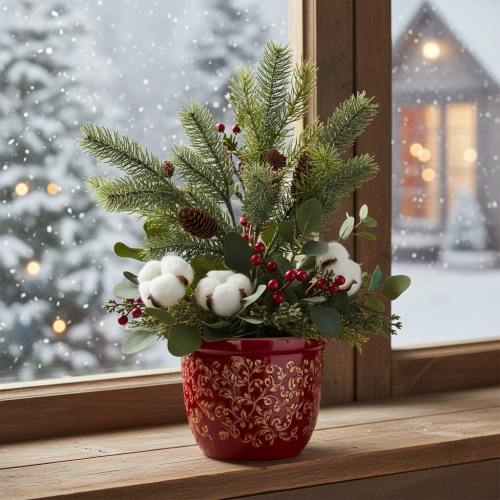 Műfenyőág tobozdíszítéssel, 41cm | Floristik24.hu