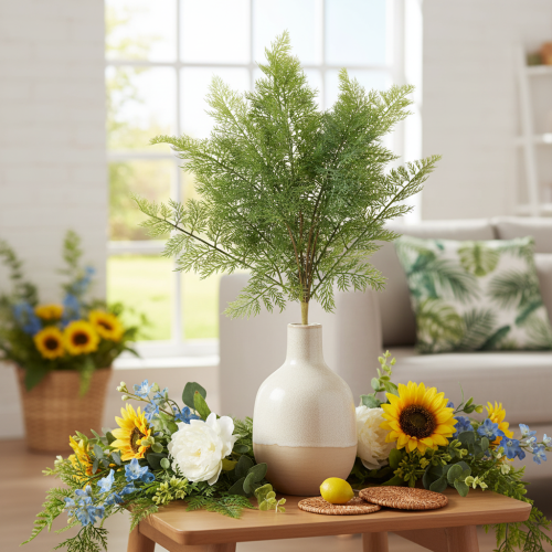 Műpáfrányág, több ágú, zöld, 68cm | Floristik24.hu