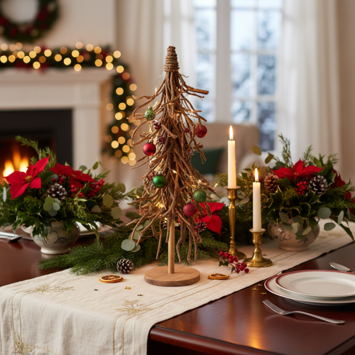 Díszfa fűzfaágakból, fa talapzaton, 68 cm | Floristik24.hu