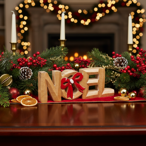 Noel felirat masnival, karácsonyi dekoráció, 18cm | Floristik24.hu