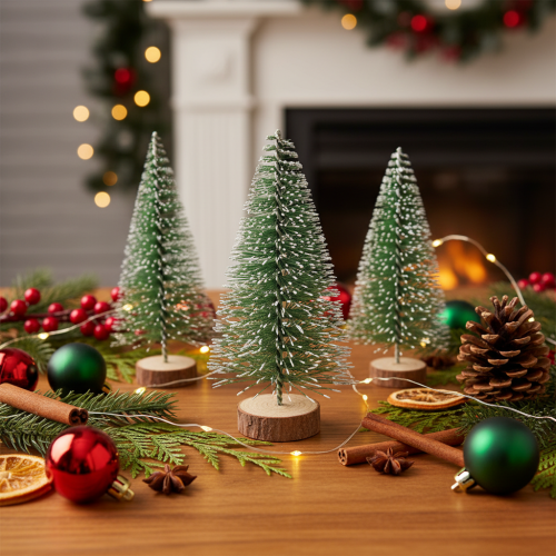 tételeket Műfenyők asztaldíszként karácsonyra, hófödte, 6 cm, 12 darab