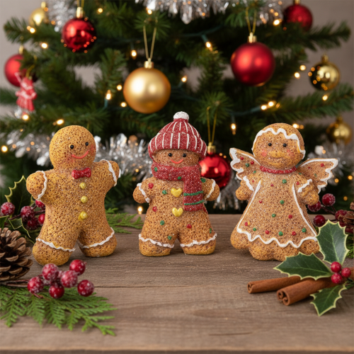 Mesterséges mézeskalács emberke díszfigura, 8 cm, 3 darab | Floristik24.hu