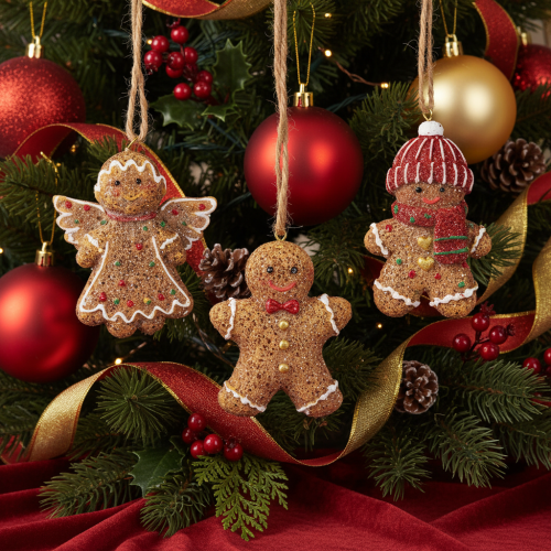 Dekoratív Függődíszek, Mesterséges Mézeskalács Figurák, 7 cm, 3 Darab | Floristik24.hu