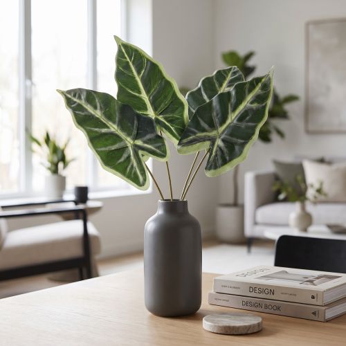 Alocasia elefánt fül nyíl levél mesterséges növények zöld 55 cm | Floristik24.hu