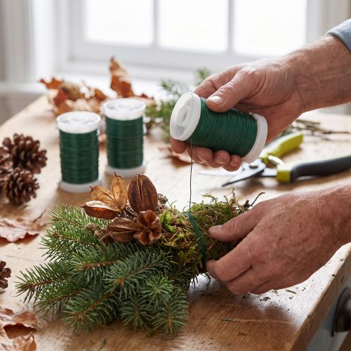 tételeket Virágkötő drót díszdrót mirtusz drót zöld 0.30mm 100g 3 db