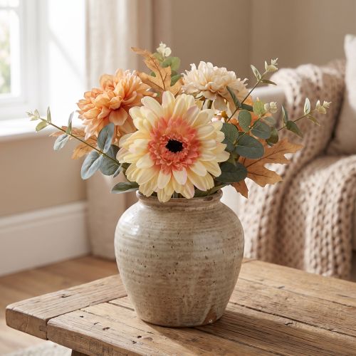 Mesterséges gerbera virág művirág sárgabarack Ø11cm L50cm | Floristik24.hu