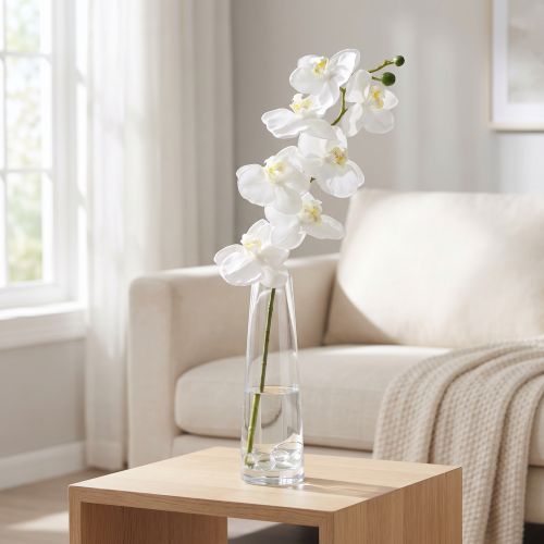 Mesterséges orchidea művirág fehér Ø6,5-8cm 77cm | Floristik24.hu