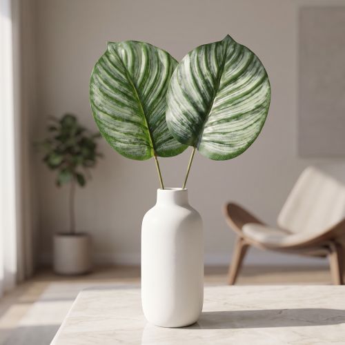 tételeket Calathea mesterséges kosár Marante mesterséges növények zöld 51cm