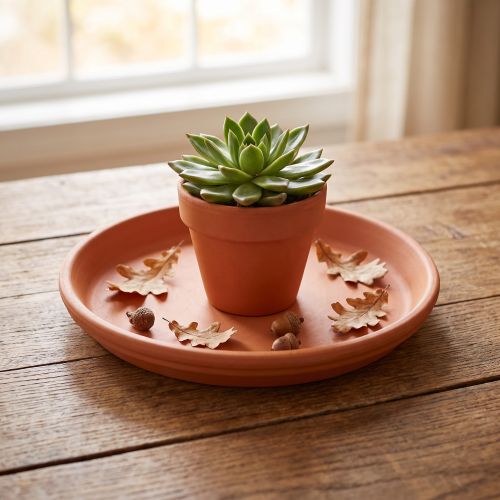 Mediterrán alátét, terrakotta kerámia tál Ø10,7cm | Floristik24.hu